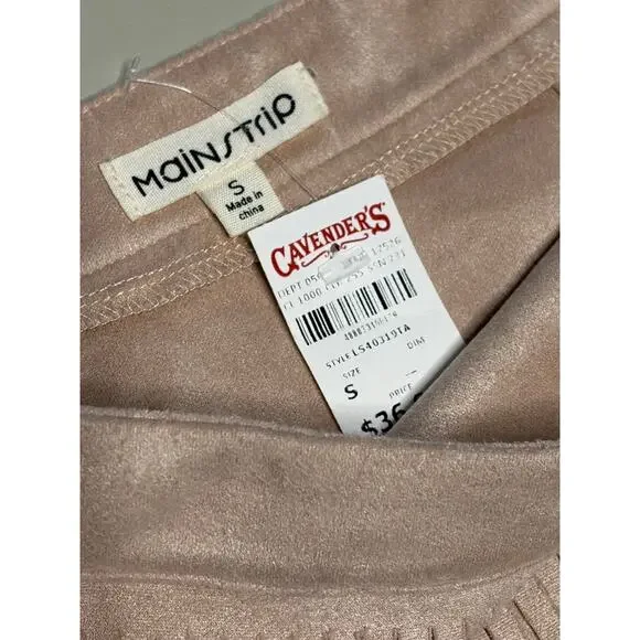 Cavender's Taupe Fringed Mini Skirt size Small New - Picture 8 of 9